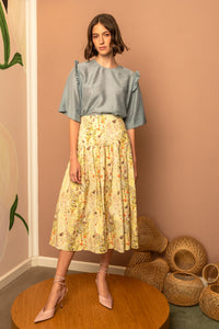The Efflorescence Skirt in A Little Bird Told Me Print