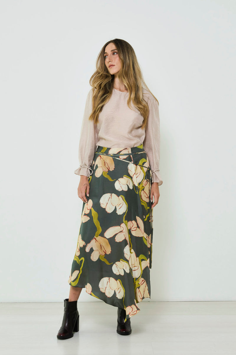 The Life Skirt in our Dark Acid Flower print